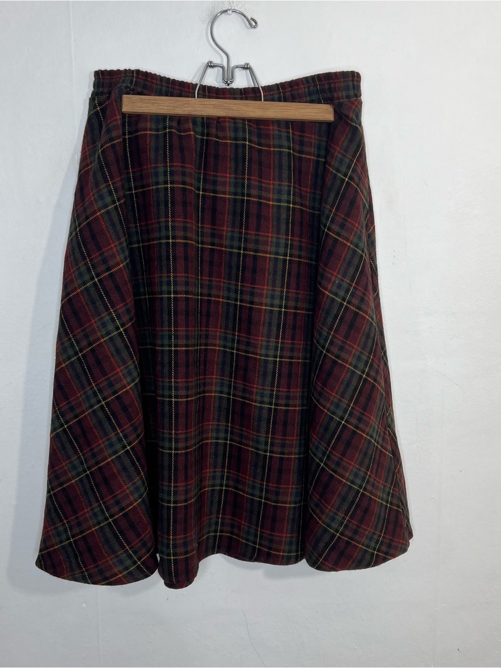 Tulip B Unique Vintage Red Plaid Academia A Line Skirt Size Medium